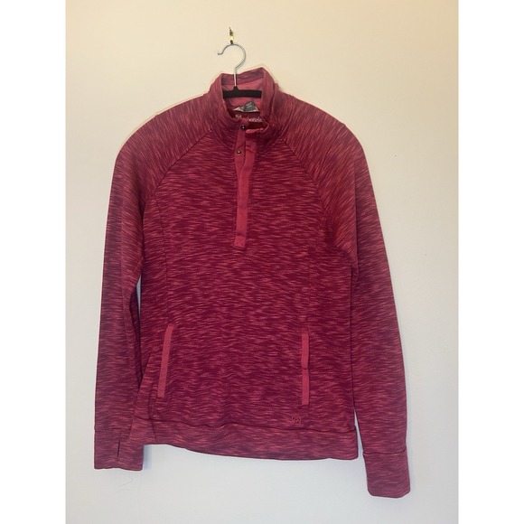 Avalanche 1/4 Button Snap Shirt Women's Medium Long Sleeve Mock Neck Pink - Picture 1 of 9
